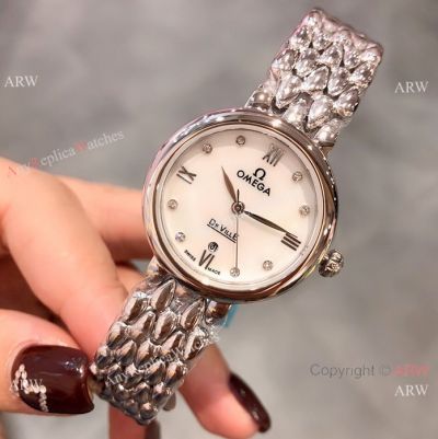 Replica Omega De Ville Dewdrop ladies Watch Stainless Steel